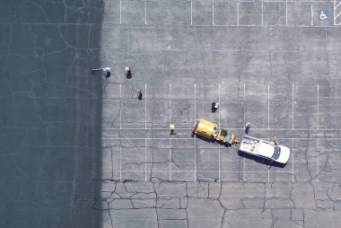 Parking lot sealcoating transformation